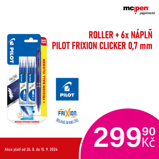 Roller + 6x náplň Pilot FriXion Clicker za akční cenu!